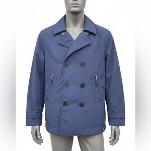 Lands' End Squall Peacoat Navy Blue Waterproof Fleece Lined Jacket Large